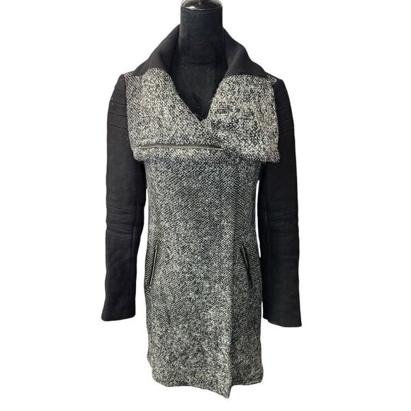 Diane Von Furstenberg Lulu Tech Boucle wool blend Long Jacket coat sz 6 - Picture 8 of 16